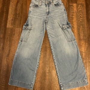 Women's Light Blue Cargo Jeans